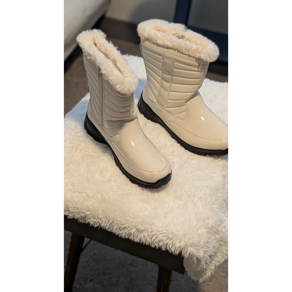 Women's Easy Works by Easy Street Winter White Waterproof Boots Size 10 - Picture 10 of 13